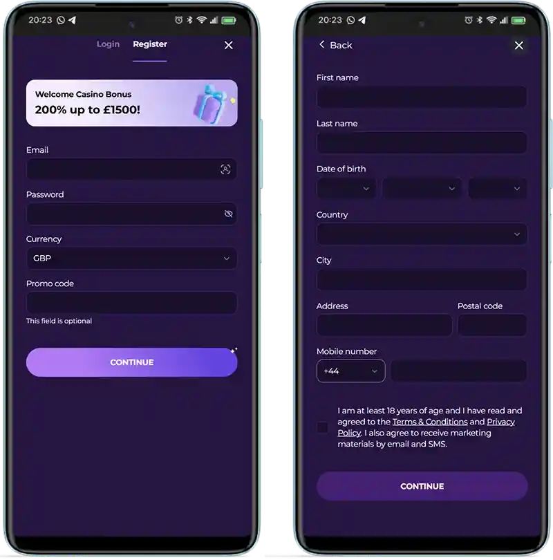 Registration and Login Process at Astrozino Casino